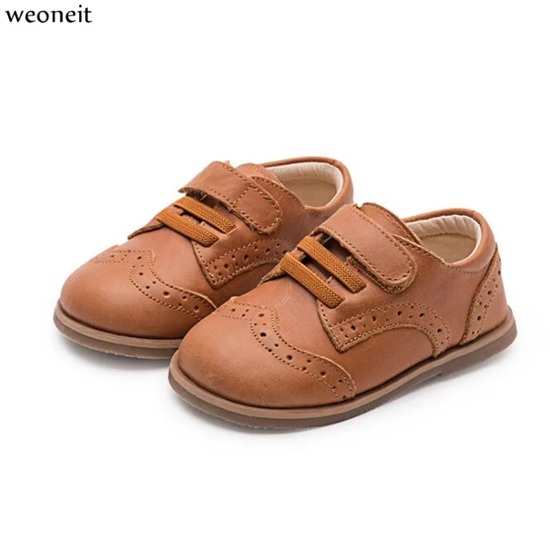 Weoneit New Children Toddler Baby Shoes Little Boys Spring Autumn 3 Colors Leather Shoes for Boys Kids Retro Dress Shoes
