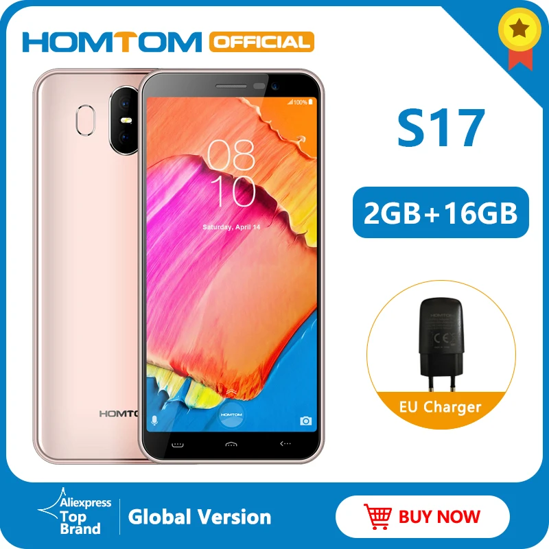 Глобальная версия HOMTOM S17 Android 8,1 2G ram 16G rom смартфон четырехъядерный 5," разблокировка отпечатков пальцев 13 МП+ 8 Мп мобильный телефон с функцией распознавания лица