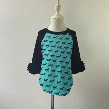 

winter spring v-days baby girls horse mermaid owl 100 cotton boutique icing top T-shirt raglans children clothes long sleeve