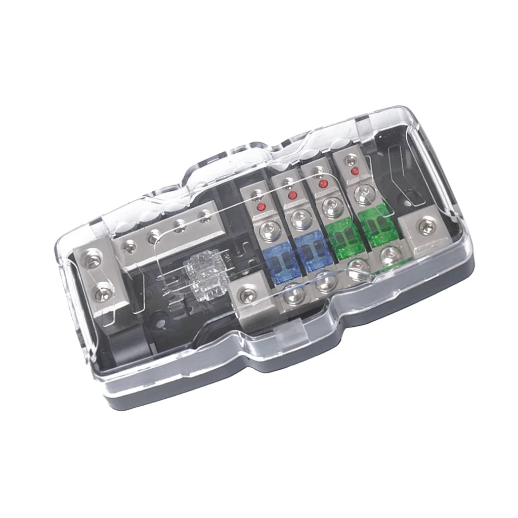 Car Audio ANL Fuse Holder Power Distribution Block Fusebox 2 Input 4 Output