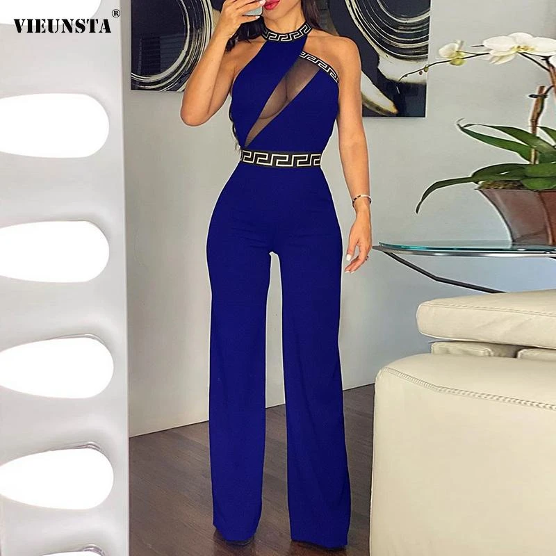 Mono con estampado de patrón Vintage para mujer, traje elegante con hombros descubiertos de para fiesta nocturna, pantalones de pierna ancha para primavera y oficina| | - AliExpress