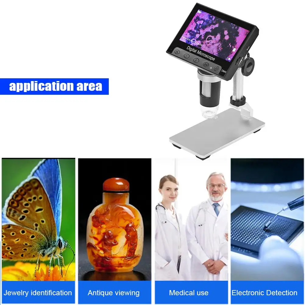 

Digital Microscope Electronic Video Microscope Phone Repair Soldering Magnifier with 8 LED Lights Adjustable Brightness