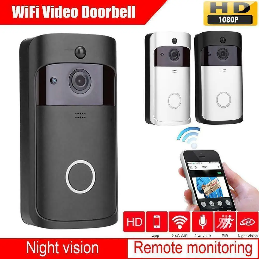 

Smart WiFi Doorbell Wireless IR 1080P Video Camera Intercom Record Home Security