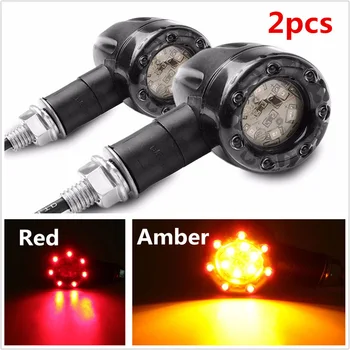 

4 Wires LED Turn Signal Lights Rear Amber+Red Running Lamp Motorbike Left Bright Motorcycle