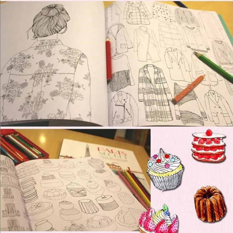 Paris Secrets Travel Unpacking Coloring Book Architecture Hand-painted Books Album Graffiti Painting AXYF Paris Secrets Travel Unpacking Coloring Book Architecture Hand-painted Books Album Graffiti Painting AXYF