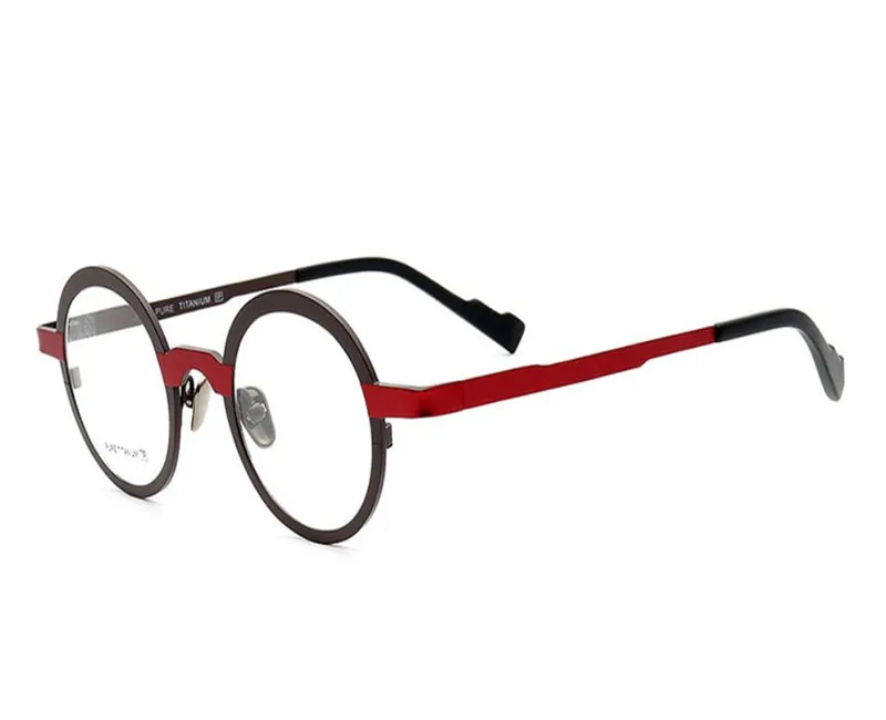 Высокое качество, унисекс, Ретро стиль, чистый Титан в круглой оправе прогрессивная multi-фокусным очки видеть рядом далеко очки для чтения; оправа