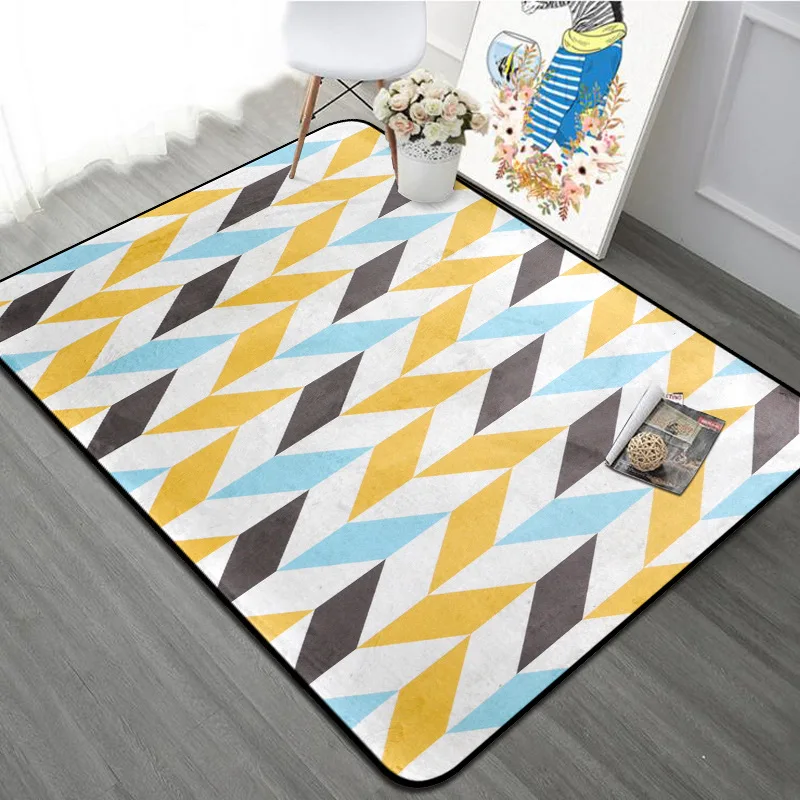 

Simple Northern European-Style Geometry Mat Anti-slip Water-Absorbing Doormat Living Room Entrance Mat