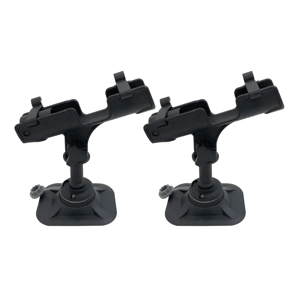2pcs Fishing Rod Holder for Kayak Boat with Rib Mount, Pole Rods Rack 360 Degree Adjustment (Black)