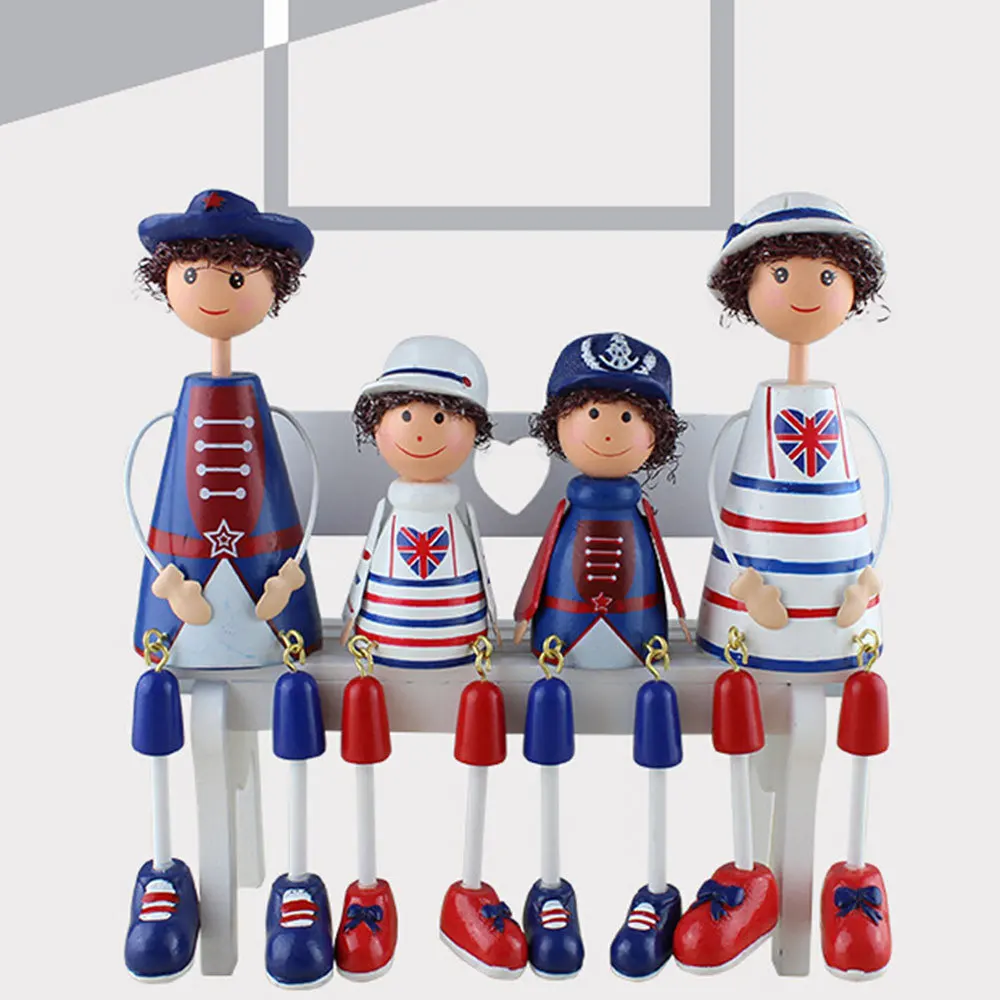 

2 Pcs Cute 310 Mini Wooden Hand Painted Resin Craft Hanging Foot Dolls Miniature Gift Home Decorations Figurines Miniature