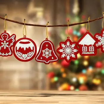 

10pcs DIY Diamond Painting Christmas Tree Pendant Full Drills Special Shape Diamond Embroidery Christmas Decorations for Home