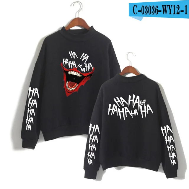 11 HAHA joker 2D печатные толстовки для женщин/мужчин с длинным рукавом Толстовка горячая Распродажа повседневные толстовки с высоким воротником swearshirt - Цвет: 11