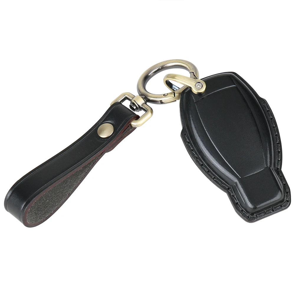 Leather Key FOB Cover Case for CLA GLK350 Mercedes Benz GLA 250 C300 AMG GLC 300 Smart Keyfob