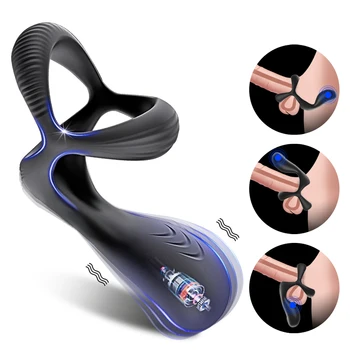 Couples Long Lasting Erection Anal Vibrator with Vibrating Cock Ring Prostate Massager Anal Plug Penis Ring Sex Toys for Man 3