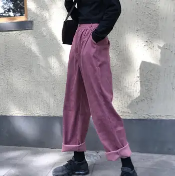 

Solid High Quality Casual Pants Women Simple pants Autumn Women Elastic High Waist Straight Pants Comfortable Trousers