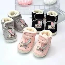 Baby Shoes Winter Cotton Warm Baby Walking Shoes Plush Thickened Anti falling Middle And High Top Children's Shoes 0-1 Years old