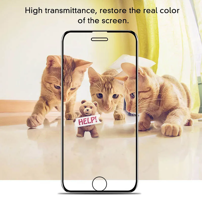 Защитная пленка для экрана из закаленного стекла 9H 5D совместима с Apple X/8 Plus/8/7 Plus/7/6