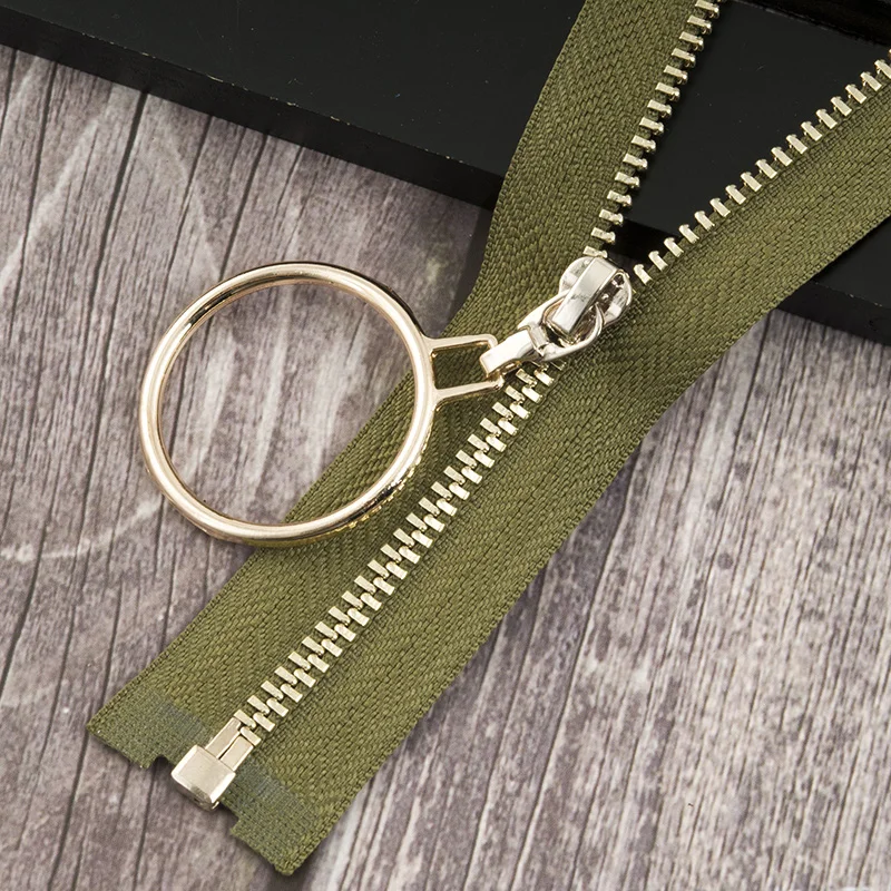 navygreengold 2 шт. 3#40/70 см Металлические молнии открытый конец застежка-молния для шитья сумки пуховик юбка молния Ремонтный комплект DIY аксессуары для одежды - Цвет: navygreengold