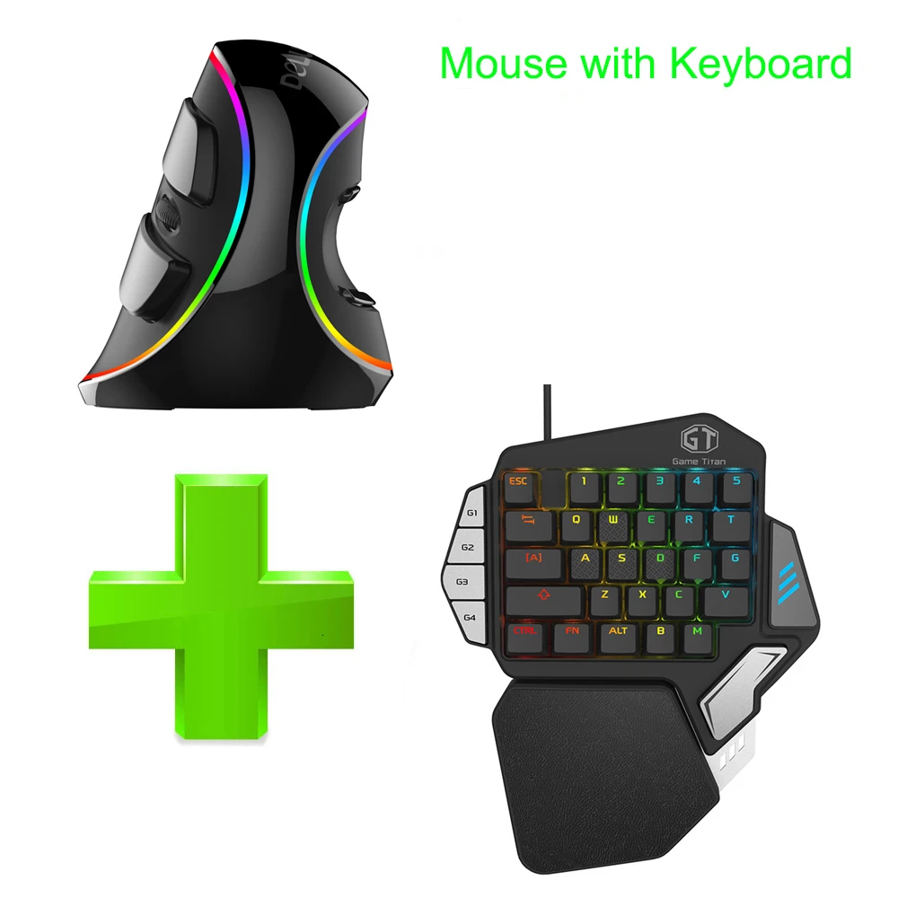 Delux Gamer Gaming T9X механическая клавиатура мышь комбинированная профессиональная Проводная клавиатура с одной рукой M618 Plus RGB вертикальная мышь