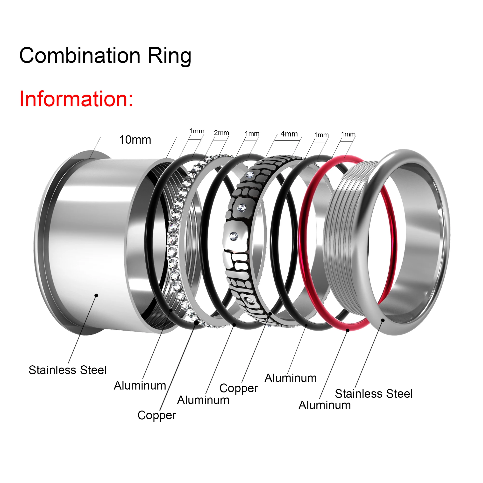 Cremo Gear Gold Ring Interchangeable Stainless Steel Rings Gear Band Combination Fidget Meditation Wedding Ring Femme Bijoux