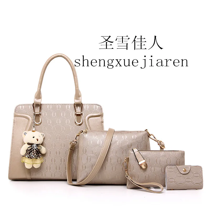 

-2018 New Style Versitile Fashion Four-piece Set Picture WOMEN'S Bag Embossed Shoulder Oblique Handbag
