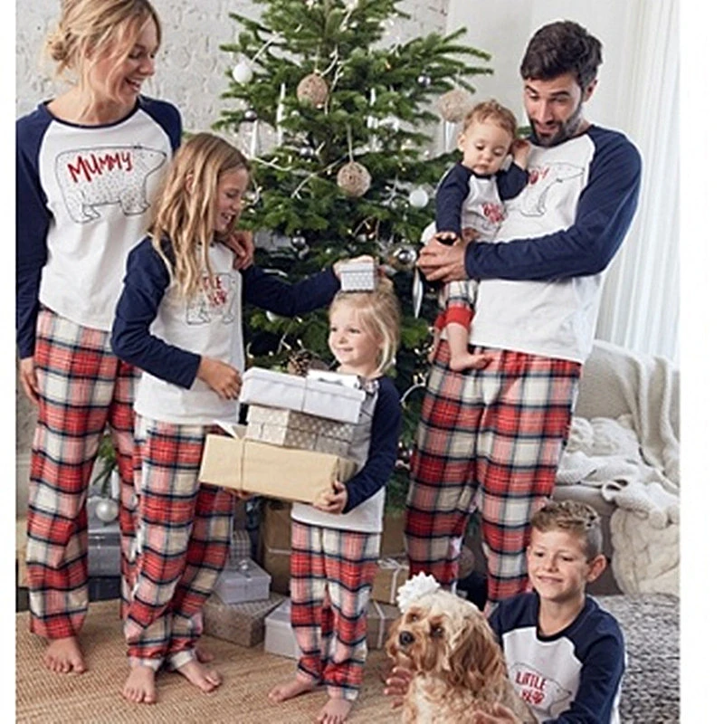 LILIGIRL/одинаковые комплекты для семьи из хлопка; Рождественский пижамный комплект; одинаковые пижамы для всей семьи; одежда для сна для взрослых и женщин