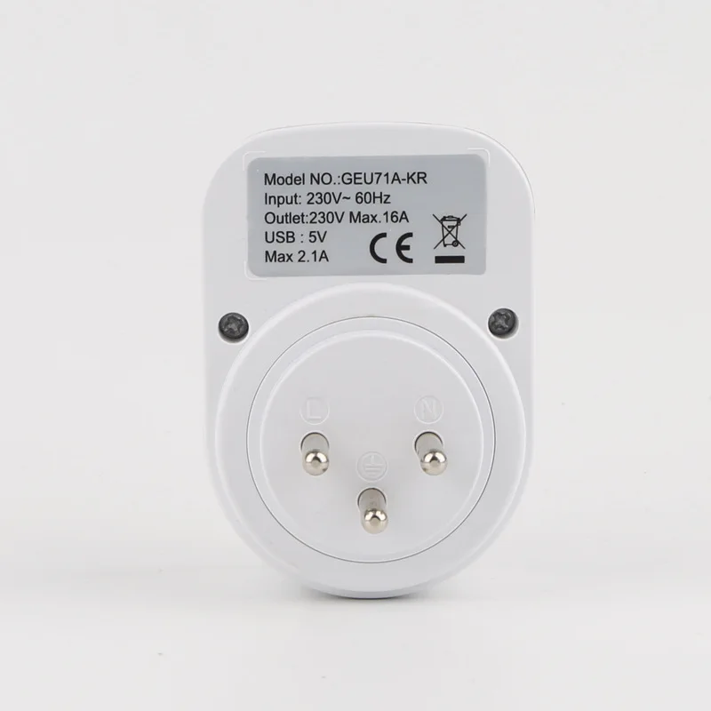 Израиль штекер розетка 16A Dual USB Порты и разъёмы 5V 2.1A стены Зарядное устройство Мощность DC адаптер питания AC DC электрическое гнездо переключателя Горячая 180 Вращение