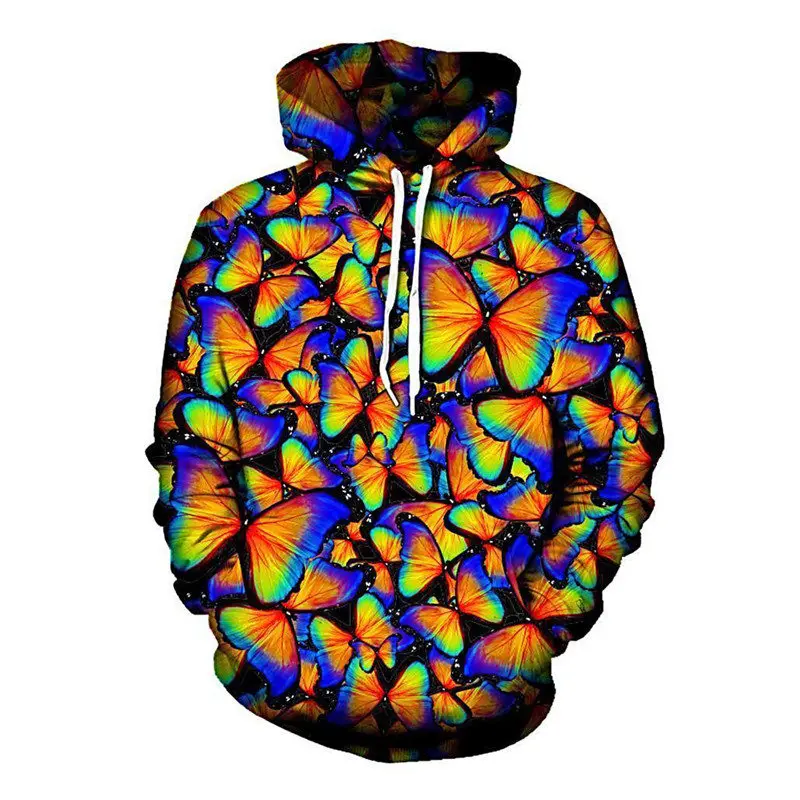 Толстовка унисекс Rainbow Fly хипстерская новая забавная уличная одежда Зимний