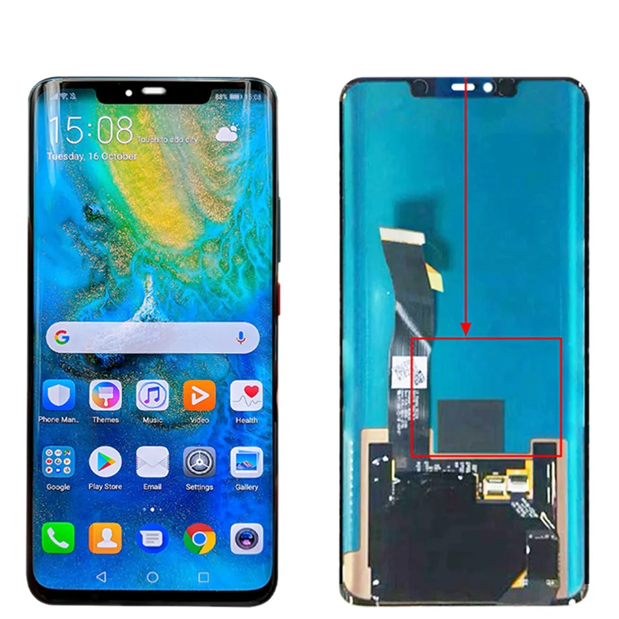 AMOLED дисплей для huawei mate 20 Pro, сенсорный ЖК-экран с рамкой+ отпечаток пальца для huawei mate 20 Pro, LYA-L29 ЖК-экран