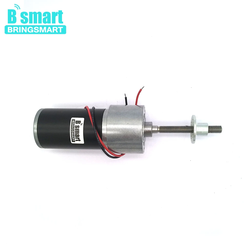 Bringsmart длинный вал микро электродвигатель 12 В DC мотор 24 в резьбовой вал для DIY частей JGB37-3157 с фланцем