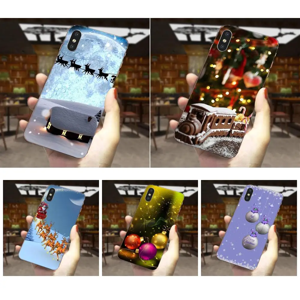 Чехлы из ТПУ для Apple iPhone 4 4S 5 5C 5S SE SE2020 6 6S 7 8 11 Plus Pro X XS Max XR с рождественской елкой |