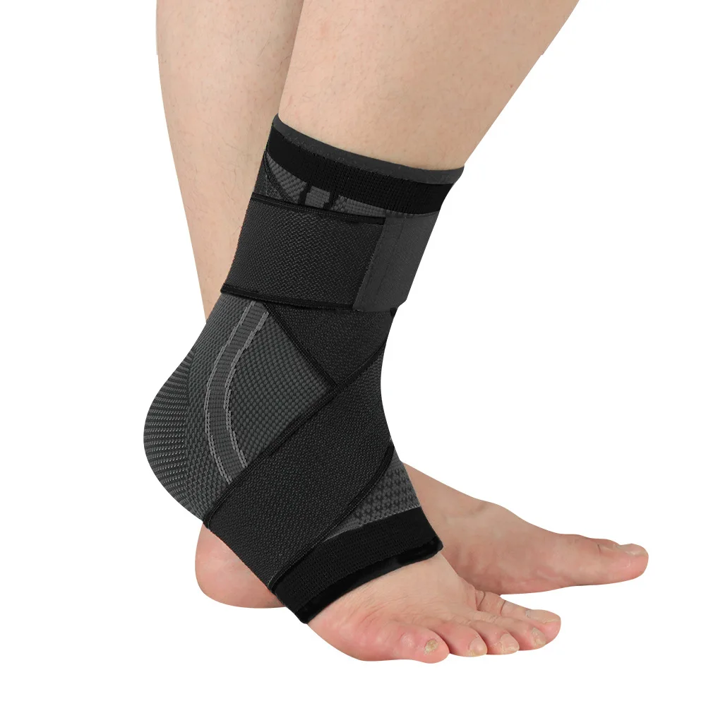 1 шт. 3D ткацкие эластичные спортивные поддержка лодыжки унисекс дышащие под давлением для спортзала ножные браслеты ремень фиксированная Защитная шестерня - Цвет: Черный