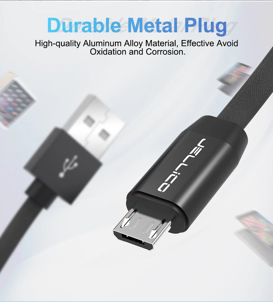 Jellico Micro USB кабель 3.1A Быстрая зарядка USB кабель для передачи данных Шнур для Xiaomi Redmi Note 4 5 samsung Android Microusb Быстрая зарядка 1 м