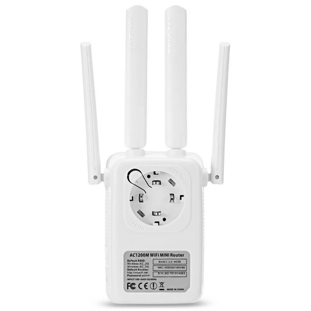 

AC1200M Wireless Router Dual Band WiFi 4 Antennas Wide Coverage Easy Setup Wifi Range Amplifier US/UK/EU/AU plug