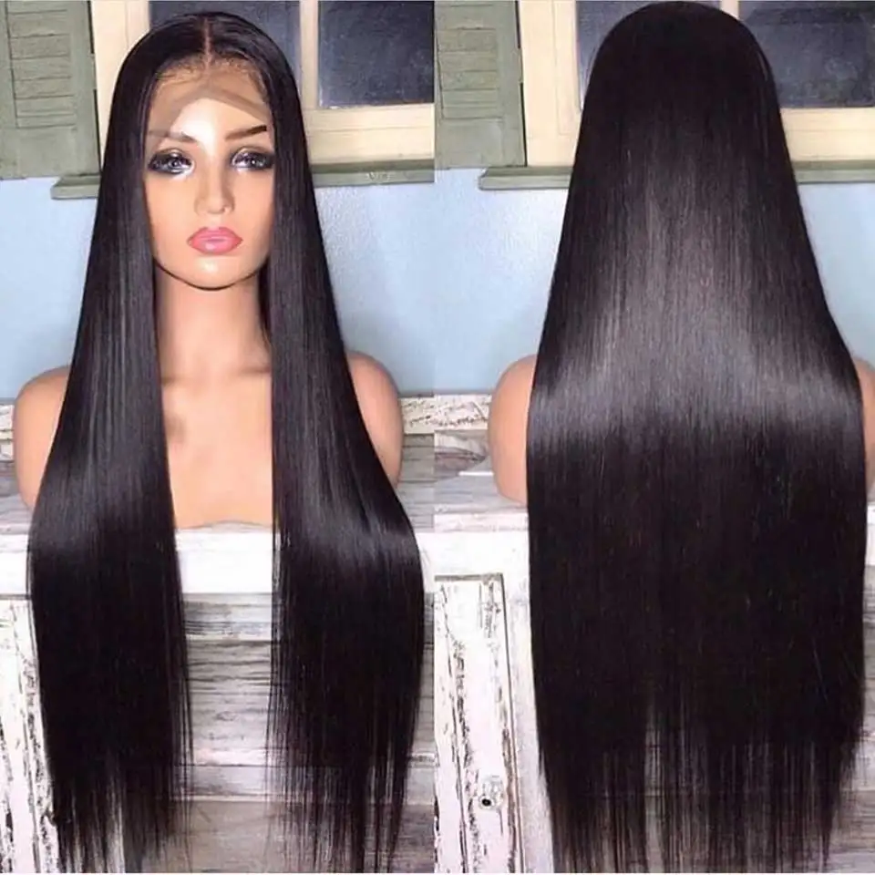 180 200 Density Lace Front Human Hair Wigs 13x4 Remy Invisible Transparent HD Brazilian Straight La