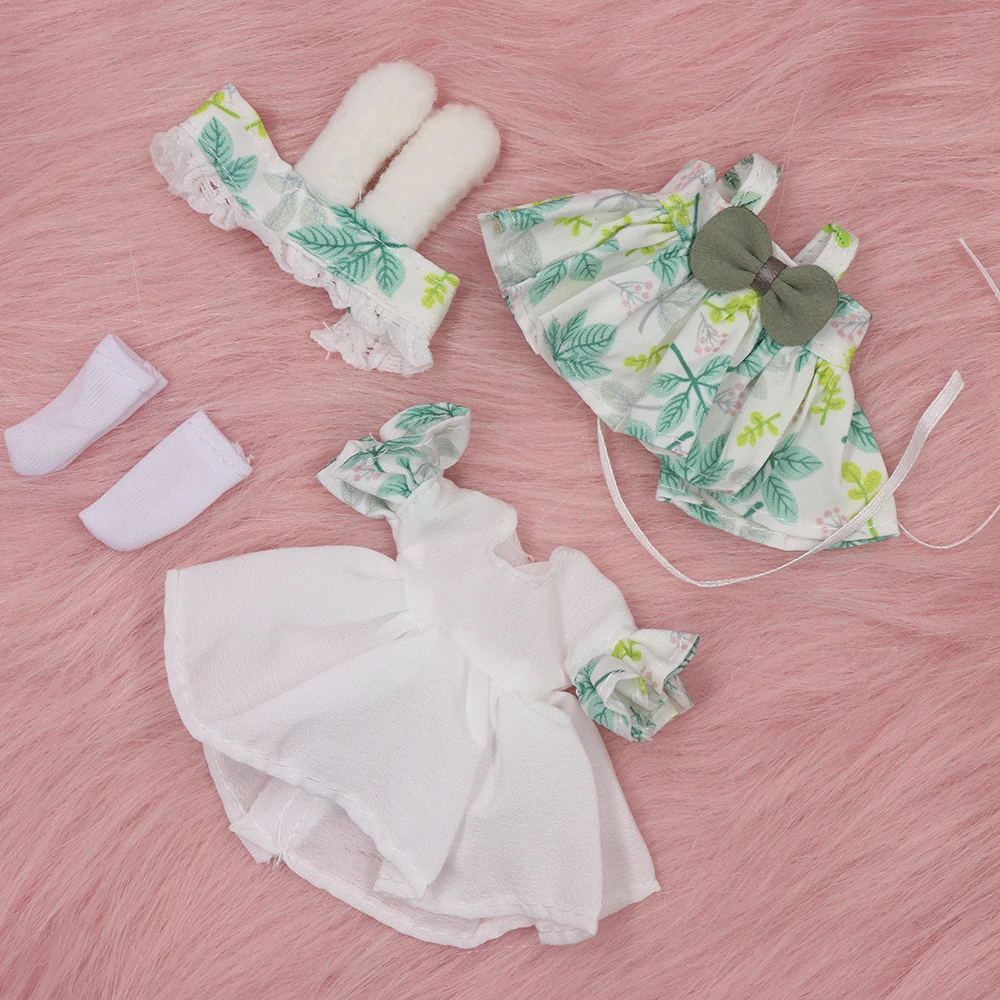 Cute Plush Clothes For 16cm dolls 1/8 Mini Doll House Accessories Scarf 15 cm Diy Dressing Dress School Uniform T-shirt Robe Doll Accessories Doll Clothes Doll Clothes Accessories Plush Doll Accessories