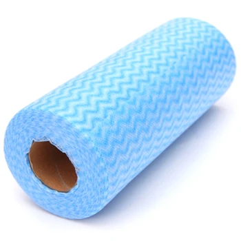 

Kitchen Disposable Towels Cloth-Like Cleaning Towel Multi-Uses Nonwoven Dish Cloths Washable Reusable (1 Roll)
