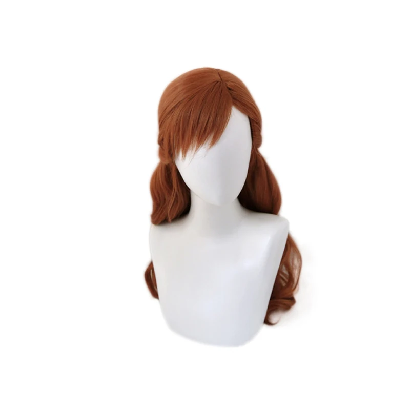 anime cosplay female Anna Cosplay Wig Princess Braid Wigs Hair Long Brown Wave Cosplay Costume Halloween Heat Resistant Synthetic Wig + Wig Cap sexy costumes for women