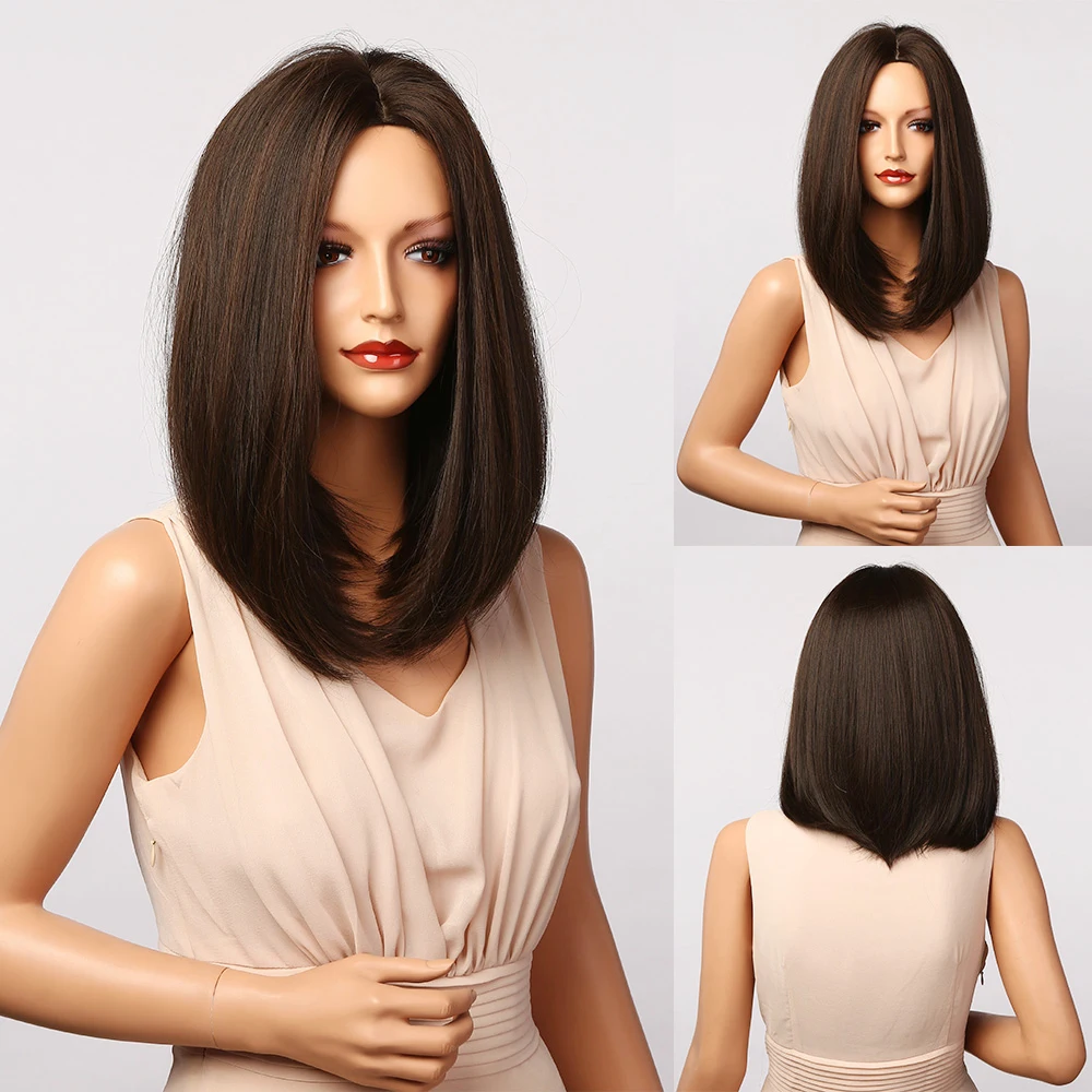 Bob Wigs Short Cosplay Party Lolita Natural Straight Women Brown Ombre Henry Margu 