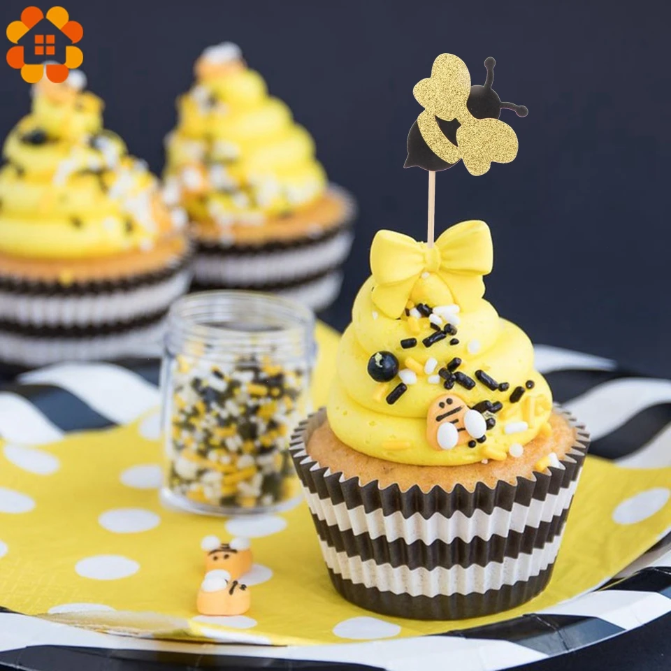 1 комплект, серия Honeybee, воздушные шары, пчела, торт, Топпер, детский душ, мама, пчела, сделай сам, бумажный баннер, детские украшения на день рождения