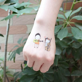 

Kids Temporary Tattoo Sticker Play Guitar Band Waterproof Fake Tatoo Cool Music Note Tatto Stickers For Girl Boy