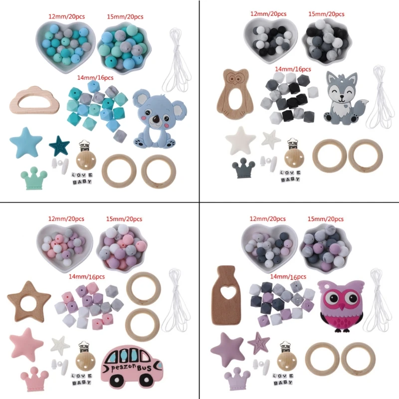 

Baby Teething Toys Cute Bracelet Teeth Biting Toy Food Grade Silicone Infant Supplies Teethers Holders Baby Pacifier Kit