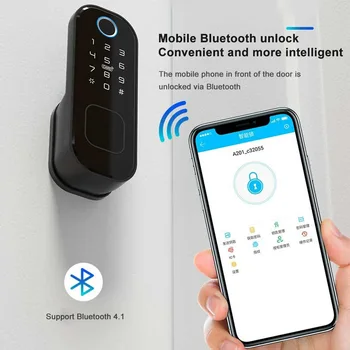 

Fingerprint Lock Quick Unlock Aluminum Alloy Password Anti Theft Home Security Door Battery Powered Indoor Office Smart Keyless