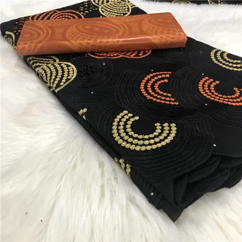 

African Guinea Bazin Brocade Damask Fabric for Femme Robe New Bazin Riche Brode with Swiss Cotton Lace 5yards/lot BT30