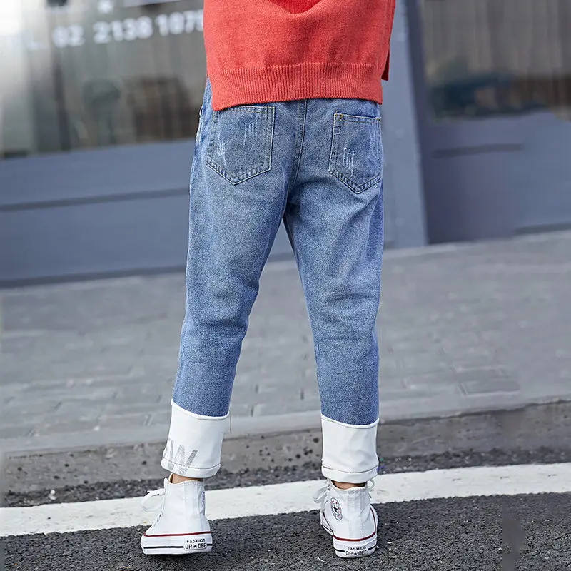 Regular Straight Fit Autumn Jeans For Girls Causal Style Kids Applique Bottom Jeans Child Denim Trousers Girls Pants New Arrival