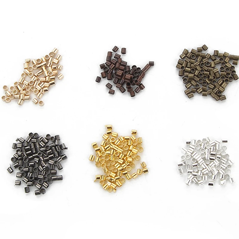 500 шт. 1 5/2 0/2 5 мм позолоченные медные трубки обжимные концевые бусины Стопперы