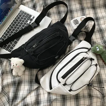 

New Waist Bag 2020 Ladies Autumn Hip-Hop Chest Pack Fashion Female Fanny Pack Street Trend Waist Packs Canvas Shoulder Bags