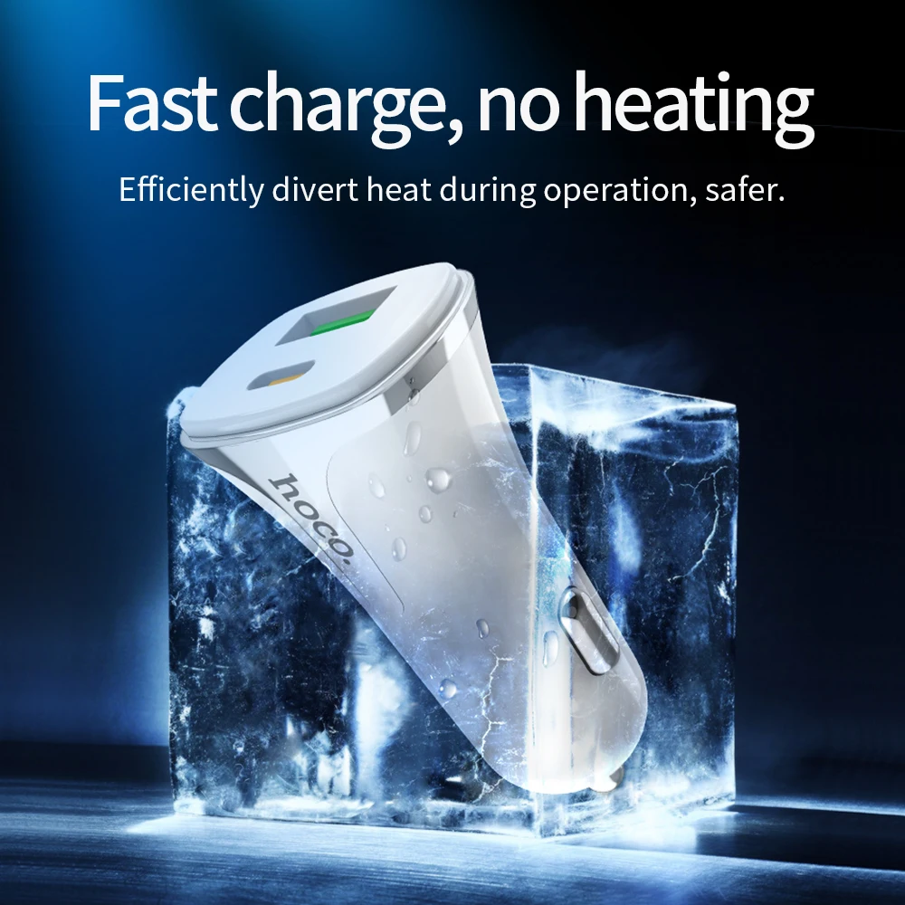 Hoco Quick Charger 3.0 USB Car Charger For Samsung S10 Huawei P30 Supercharge FCP AFC QC 3.0 5A Fast PD USB C Car phone Charger