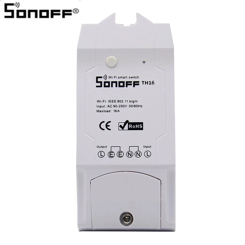 sonoff th16 Sonoff 10A/16A контроль температуры и влажности WiFi умный переключатель умный дом приложение переключатель управления для кондиционера, увлажнитель воздуха - Комплект: sonoff th16