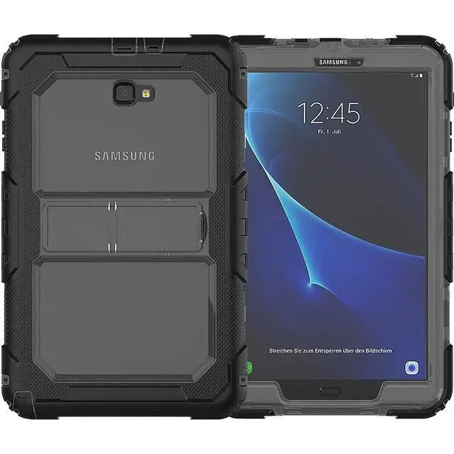 grey Противоударный детский чехол для samsung Galaxy Tab A 10,1 T580 T585 SM-T580 SM-T585 подставка силиконовая резиновая броня чехол s - Цвет: grey