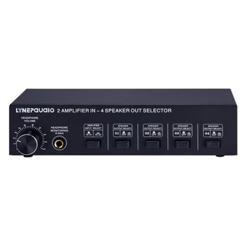 

LYNEPAUAIO o Switcher 2 Input 4 Output Power Amplifier and Sound Switcher Switch Distributor Without Loss